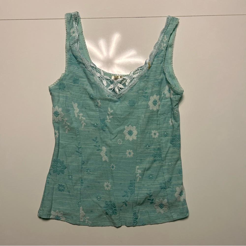 Arianne Blue Fitted  Tank Top